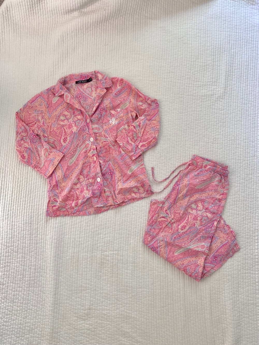 pink paisley Ralph Lauren pajama set